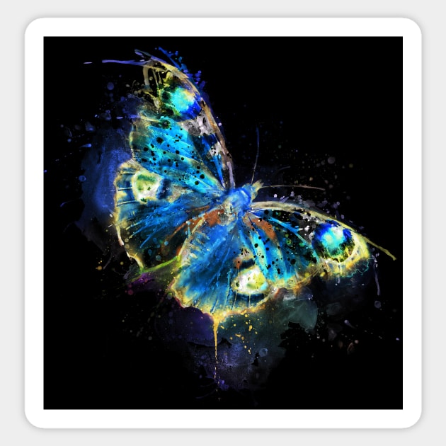 Colorful Butterfly Reversed Colors Sticker by Marian Voicu